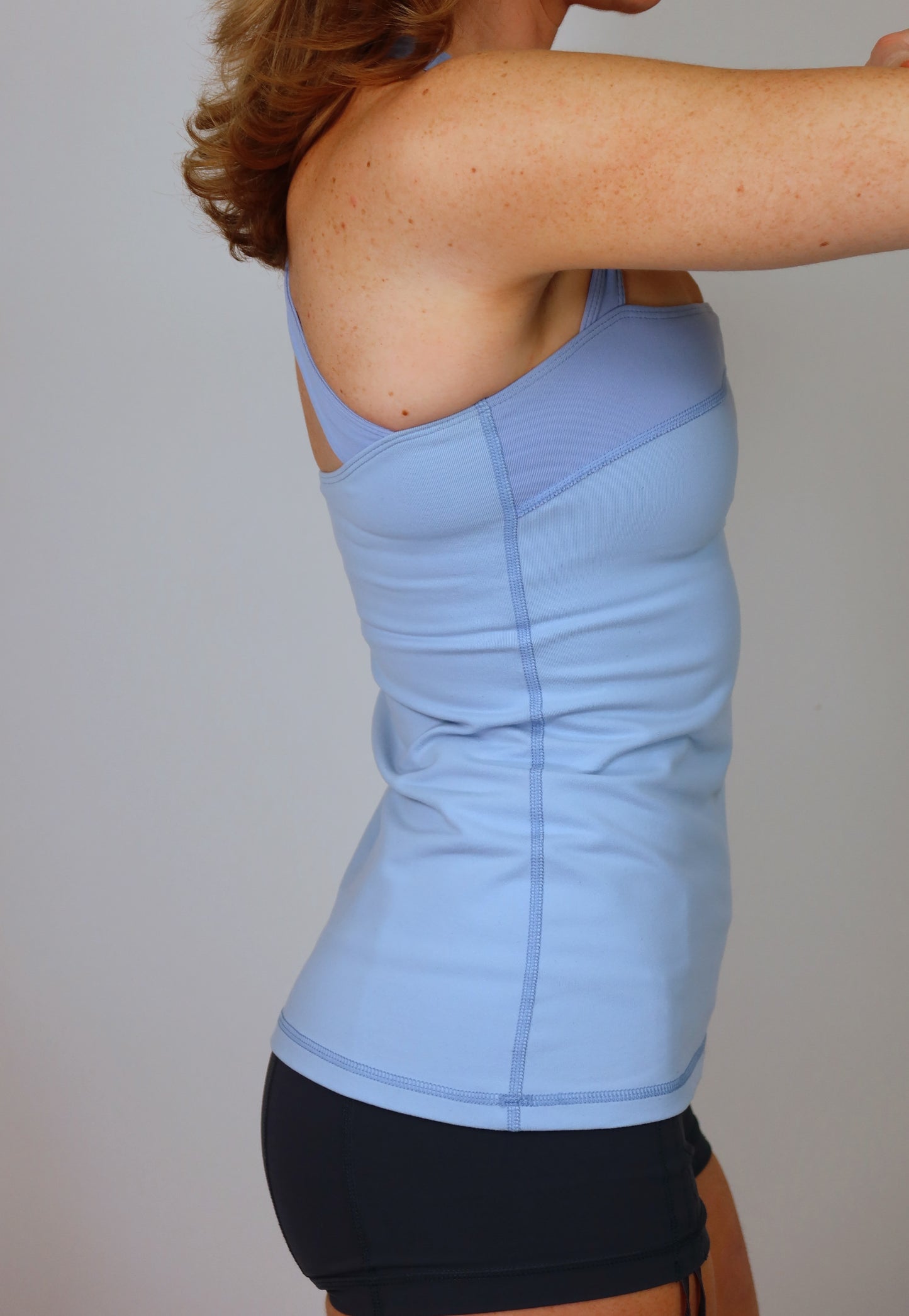 lululemon cross-back light blue top