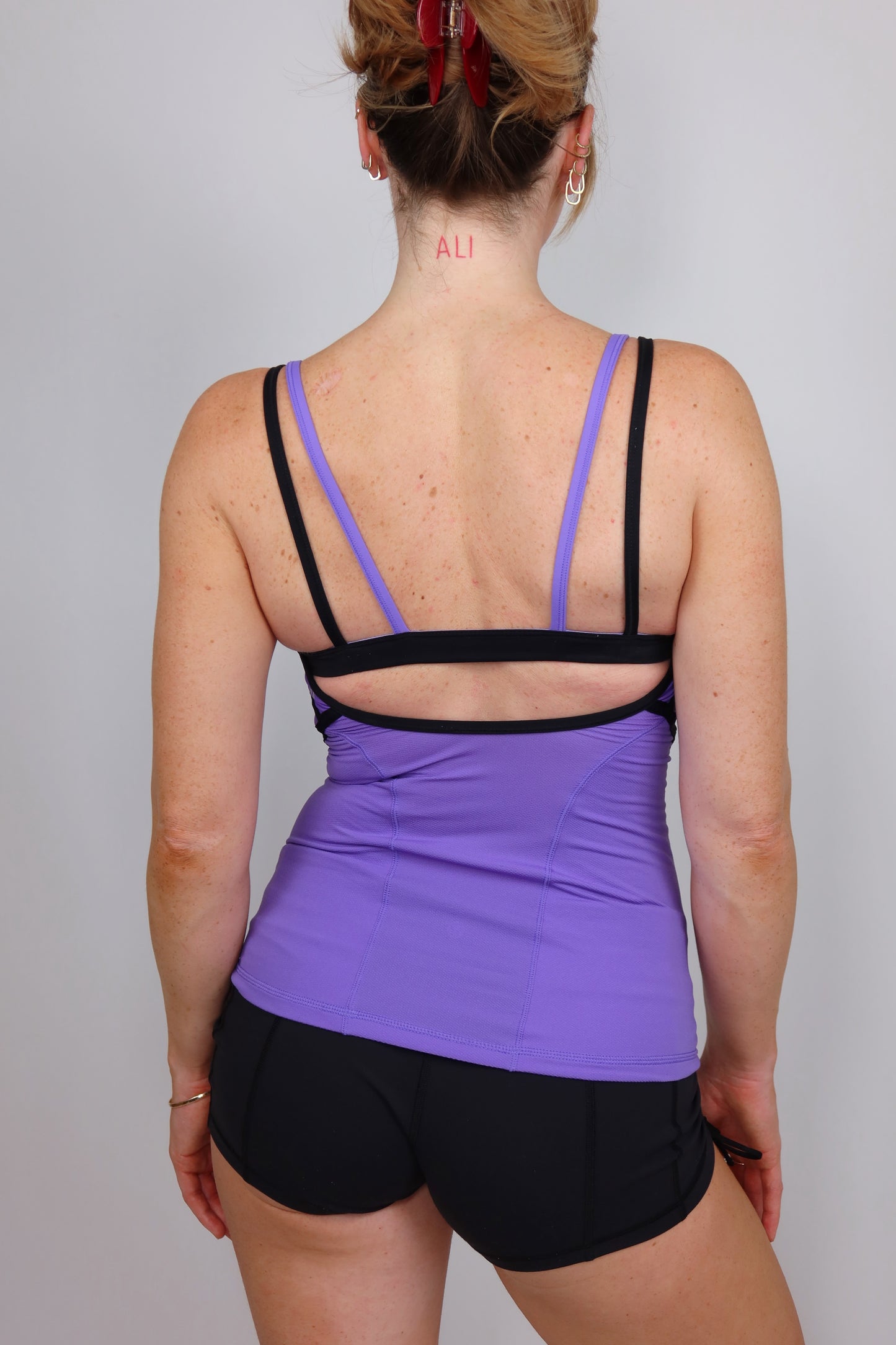 lululemon purple multi-strap backless tank