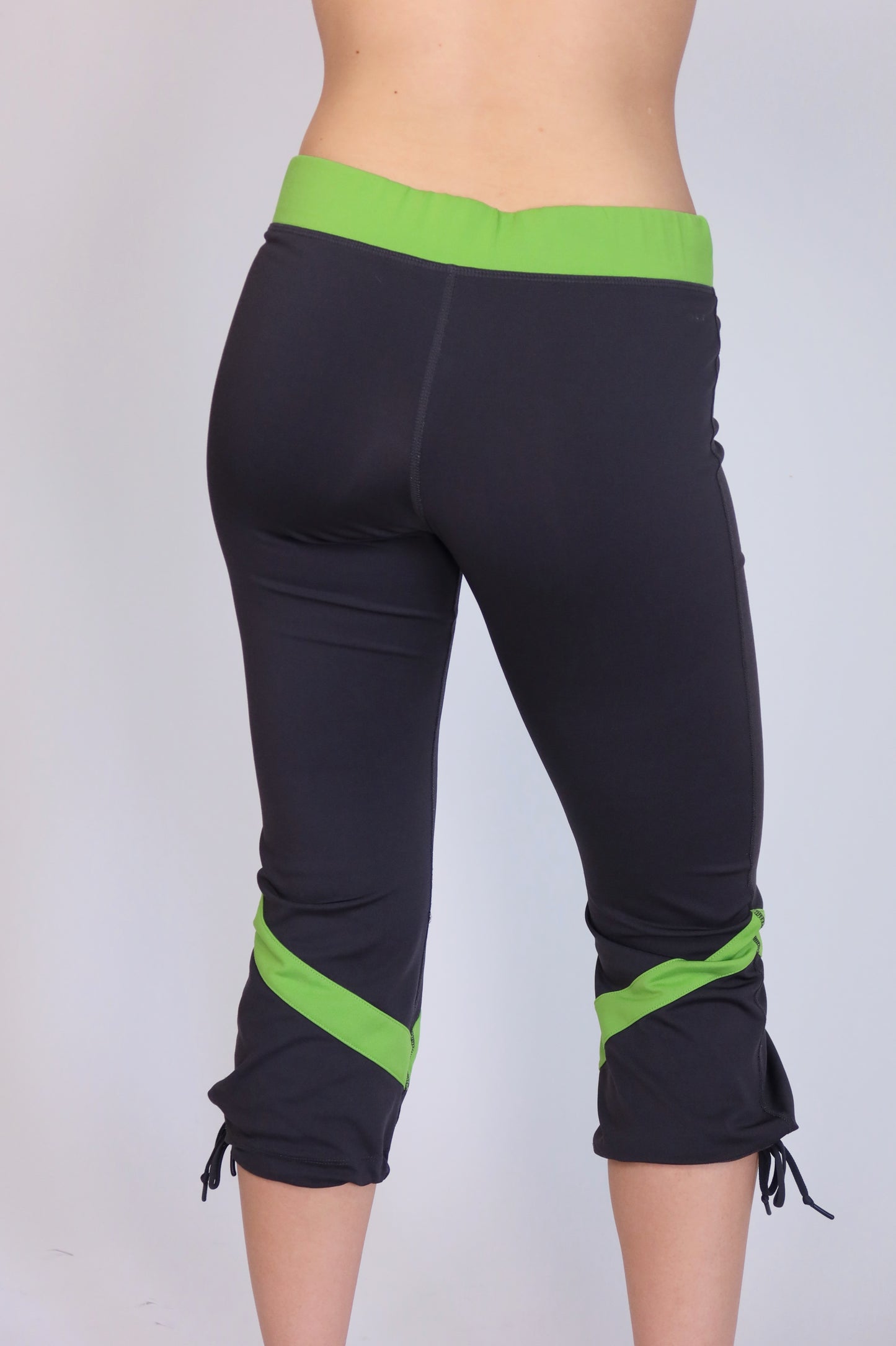 adidias grey and green capris