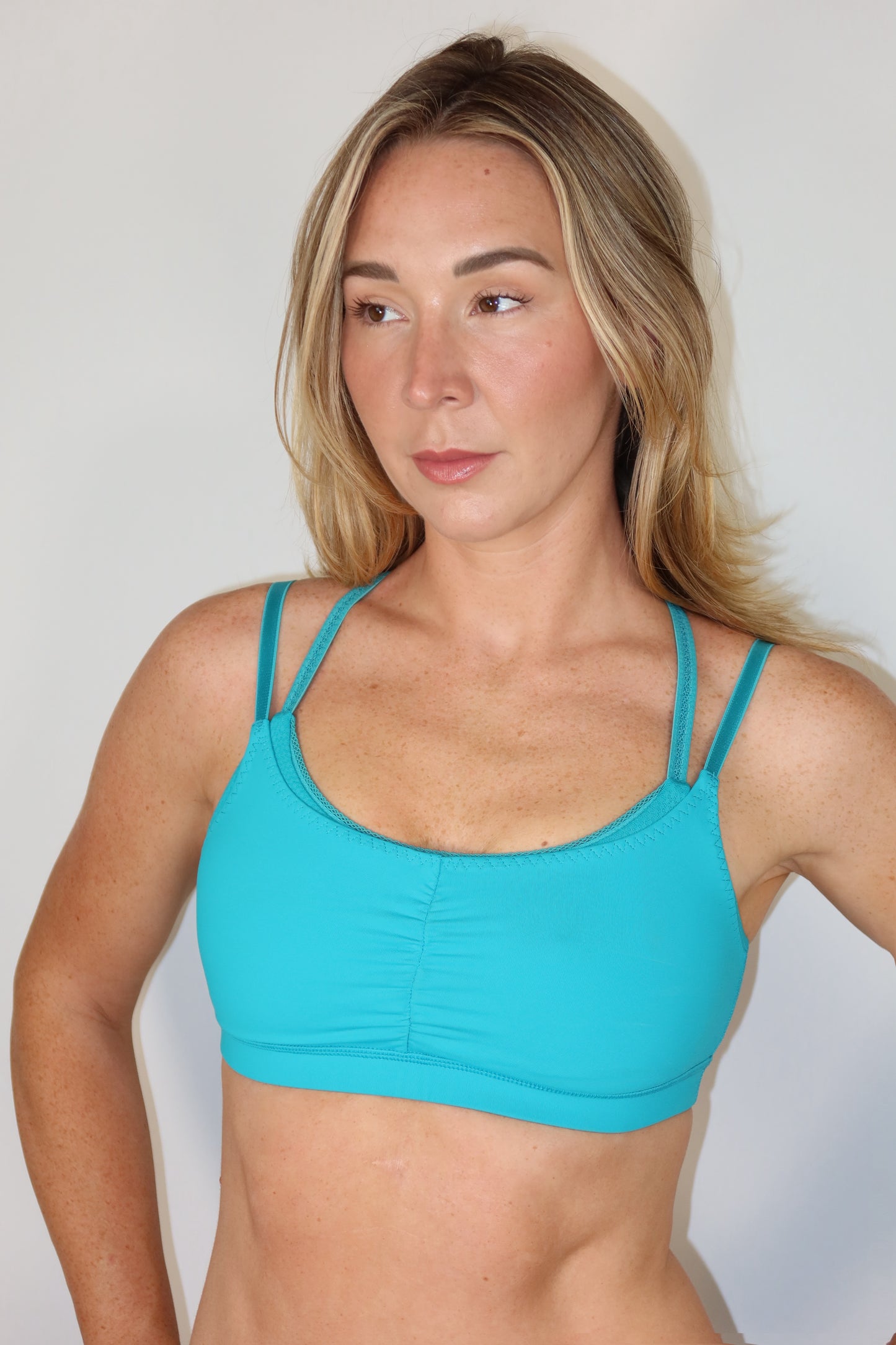 lululemon blue multi-strap bra