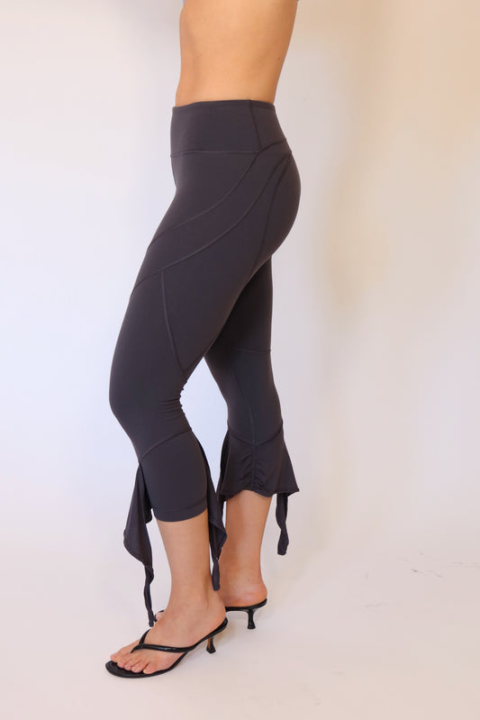 lululemon ankle tie grey capri