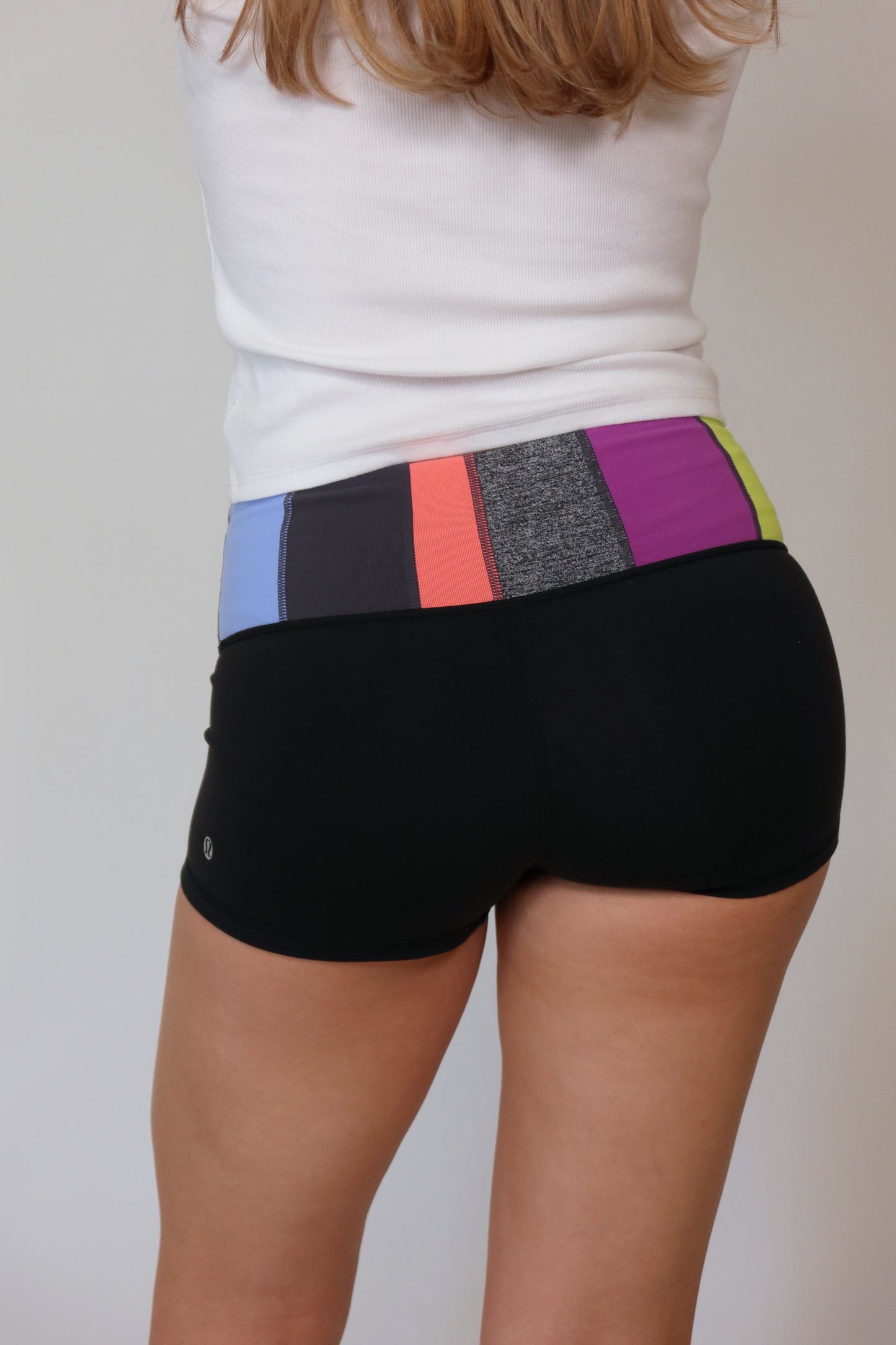 lululemon colourful waistband shorts