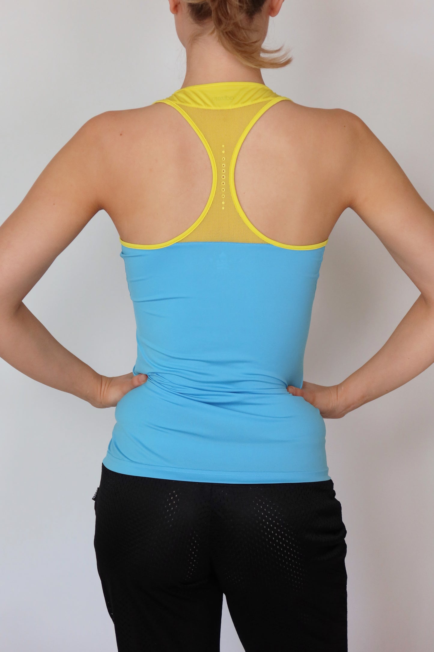 adidas blue and yellow tank top