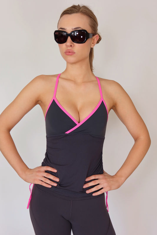 lululemon pink and grey tank top