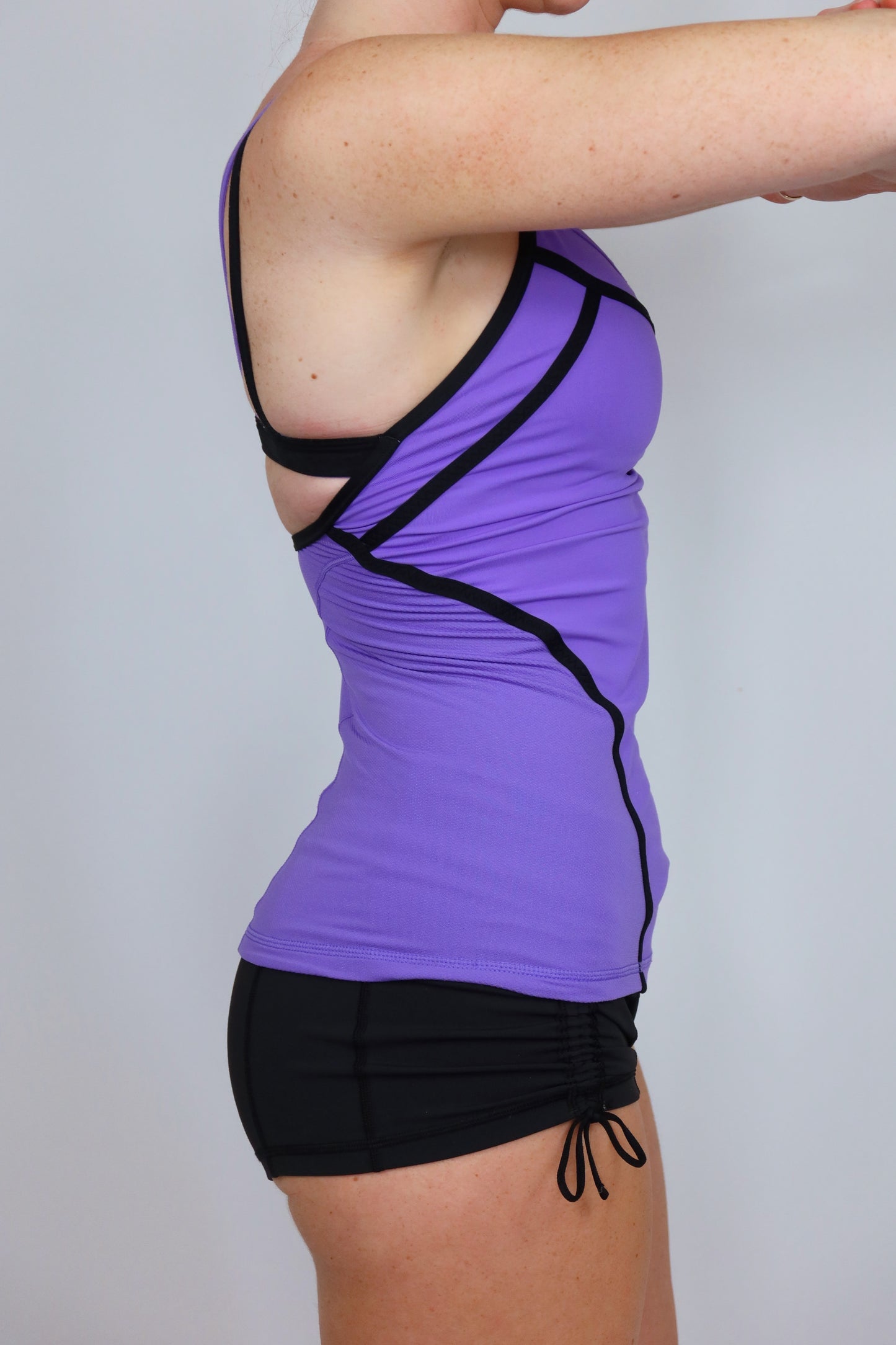 lululemon purple multi-strap backless tank