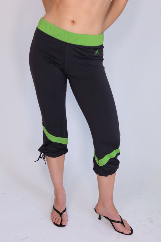 adidias grey and green capris