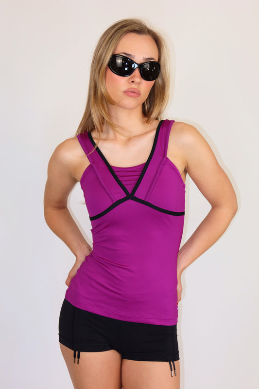 nike purple halter tank top