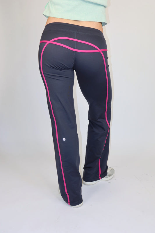 lululemon grey & pink low rise pant