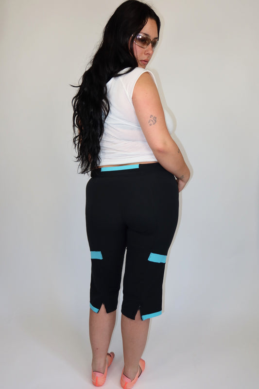 nike blue and black capri