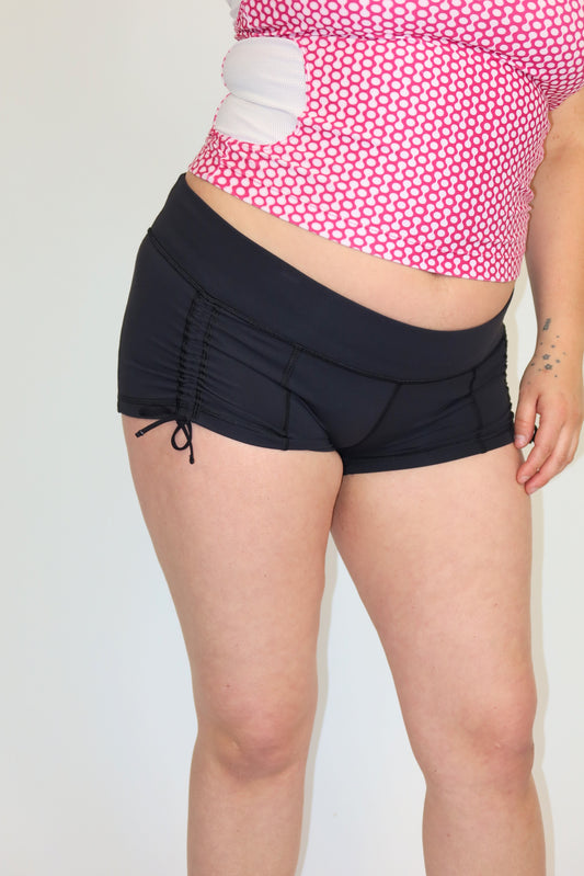 lululemon black tie shorts