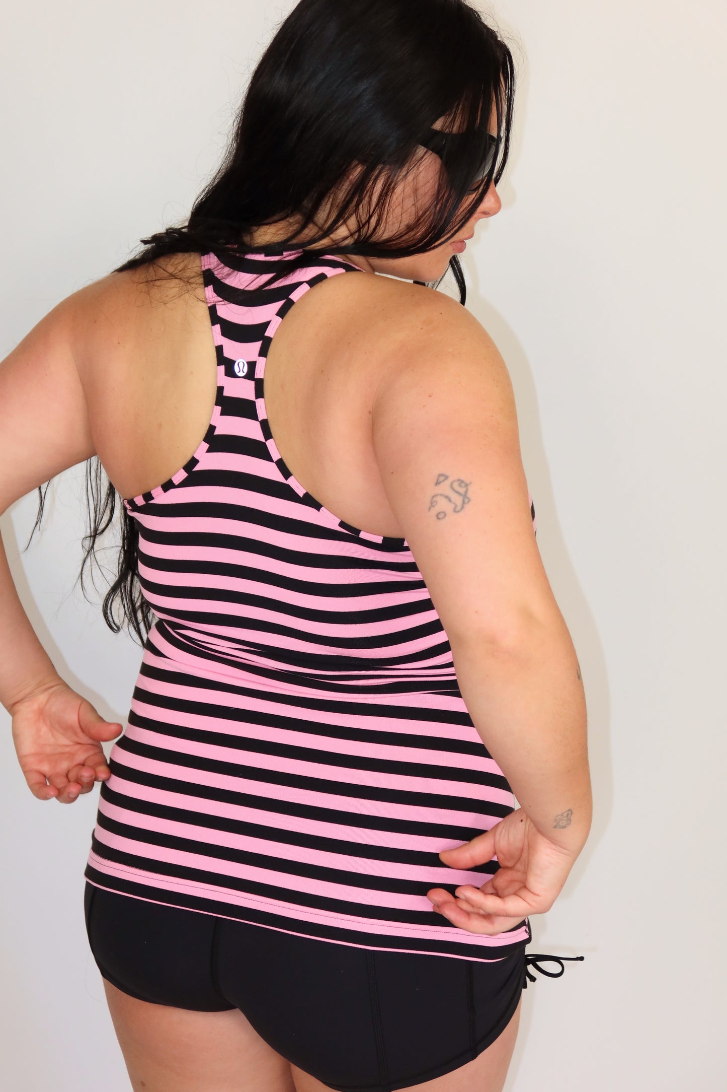 lululemon pink and black top