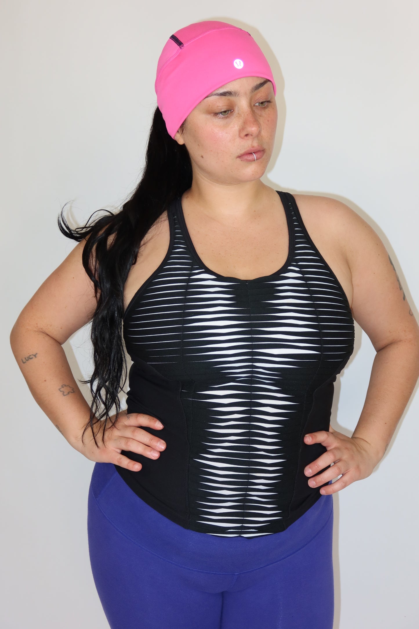 nike black ruffle tank