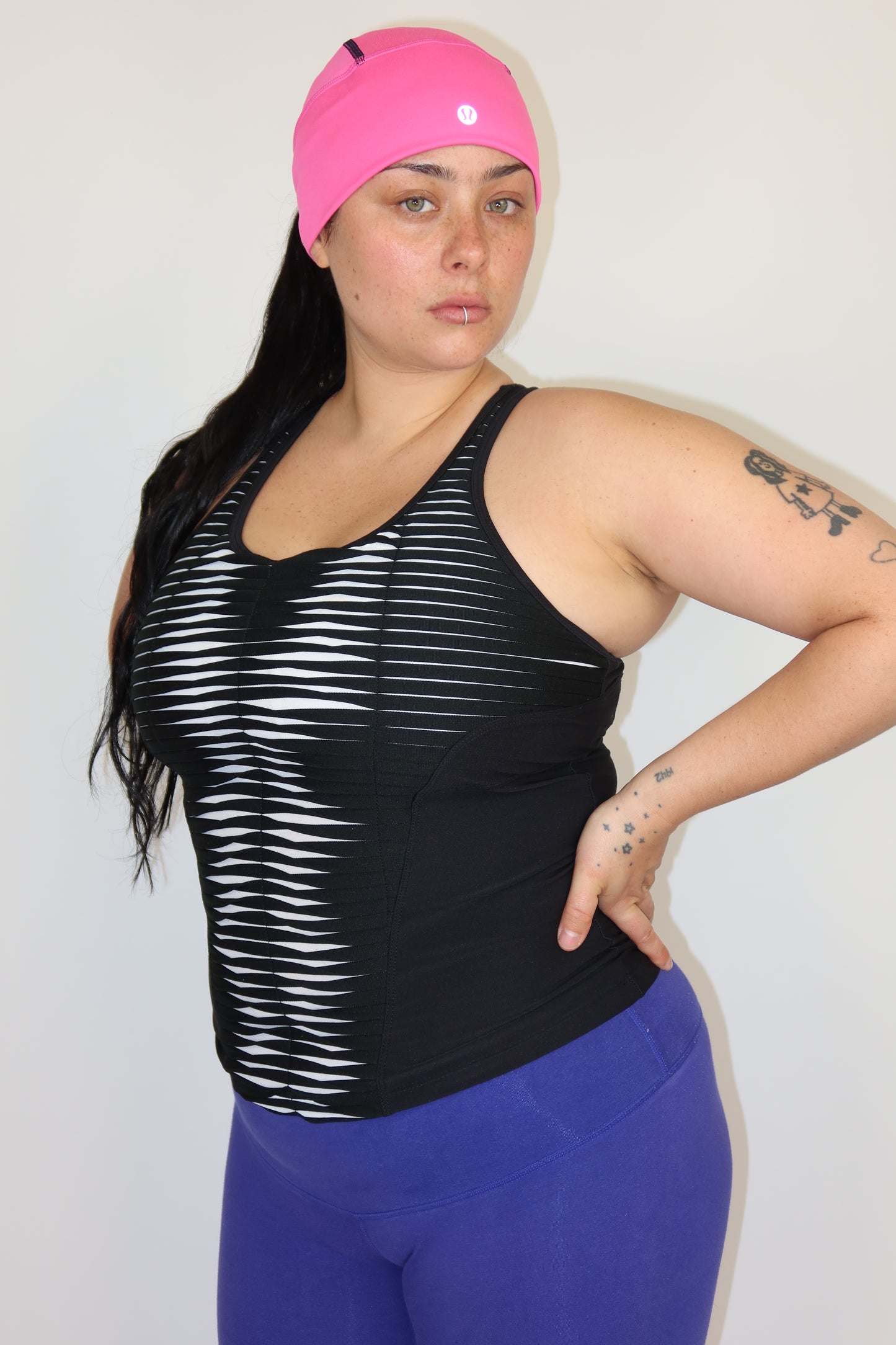 nike black ruffle tank