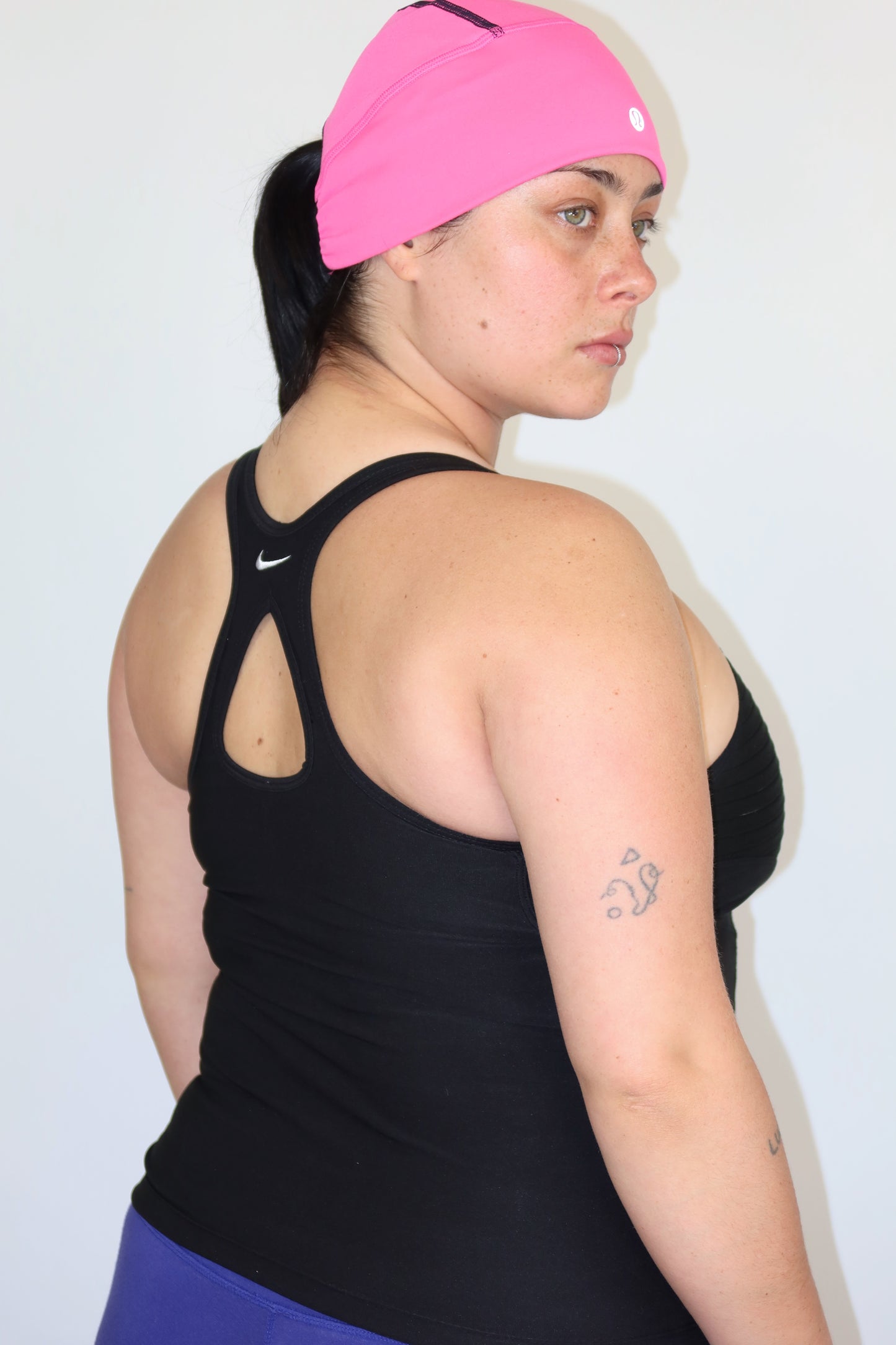 nike black ruffle tank