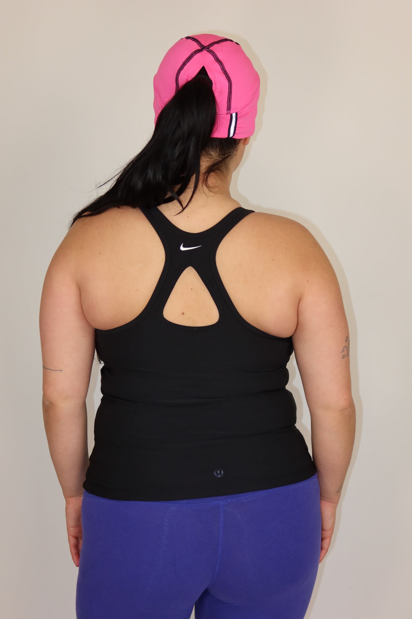 nike black ruffle tank