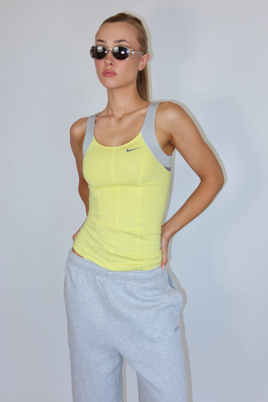 nike yellow & grey top