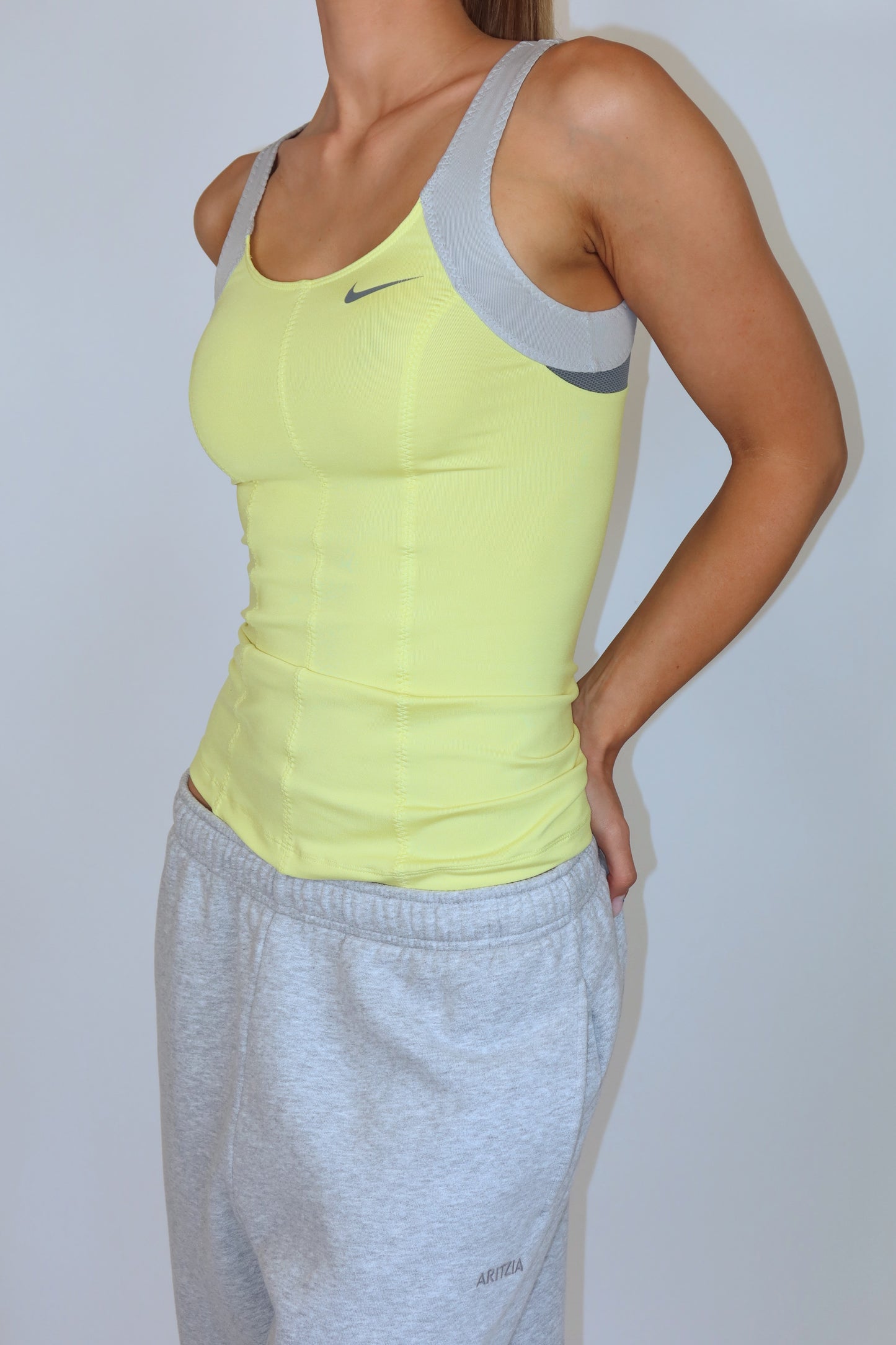 nike yellow & grey top