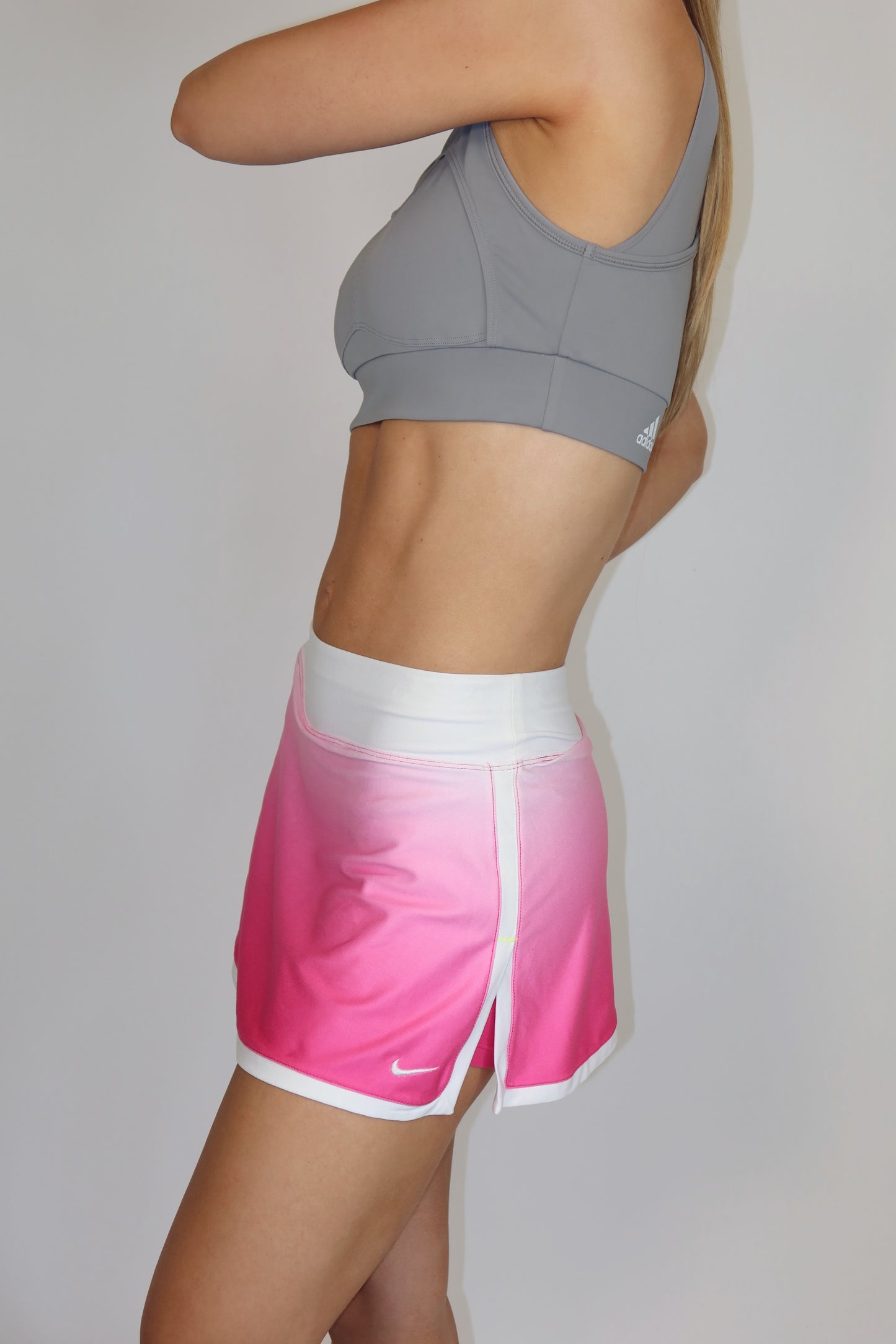 nike pink & white skort