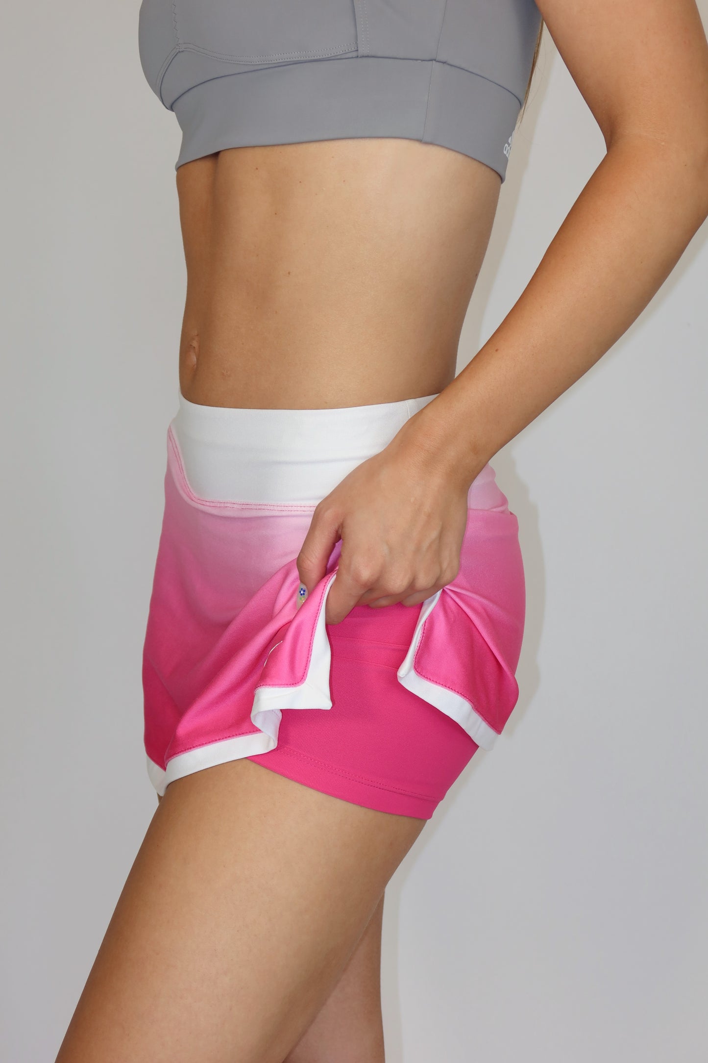 nike pink & white skort