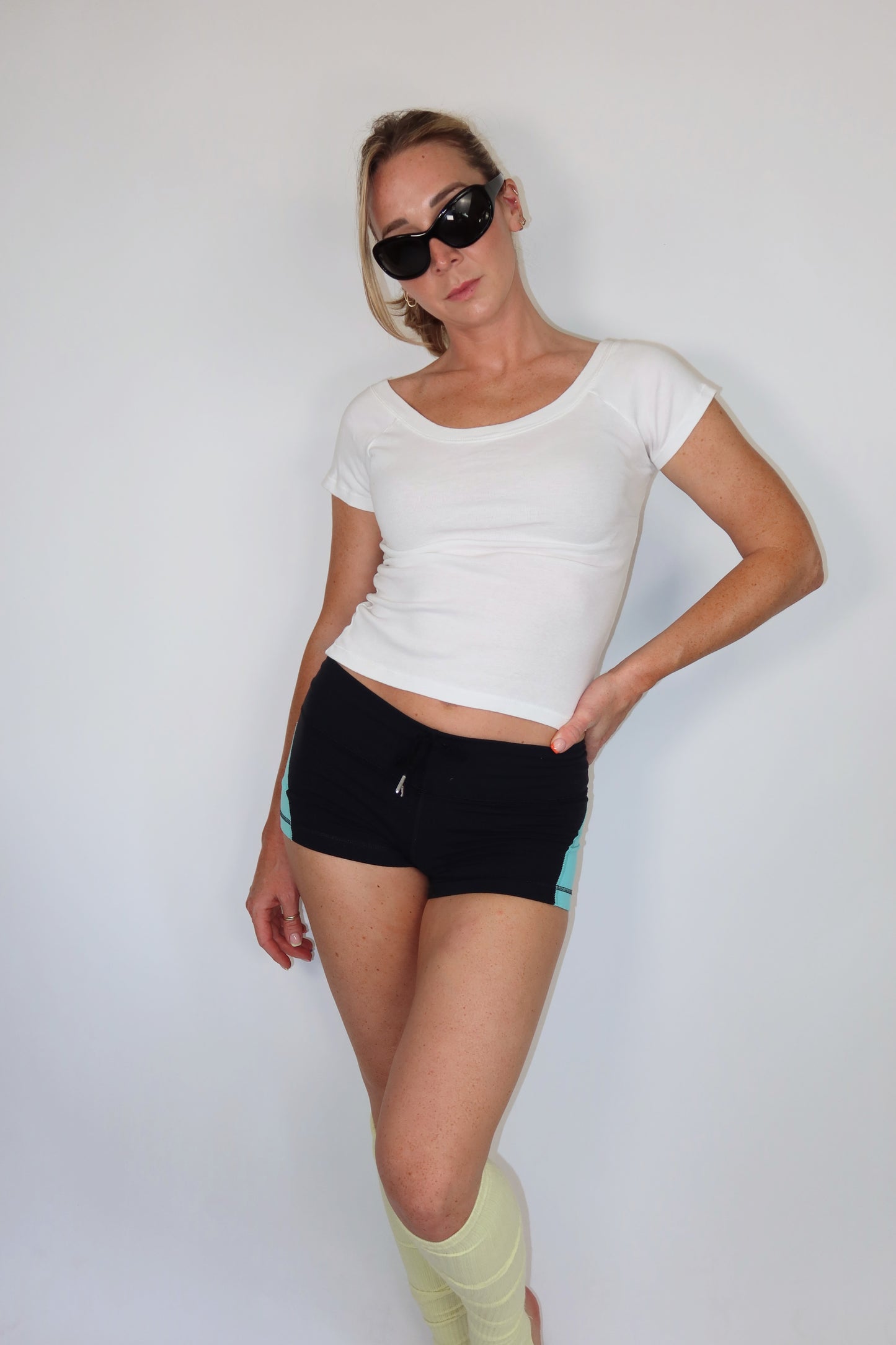 lululemon blue & black mini shorts