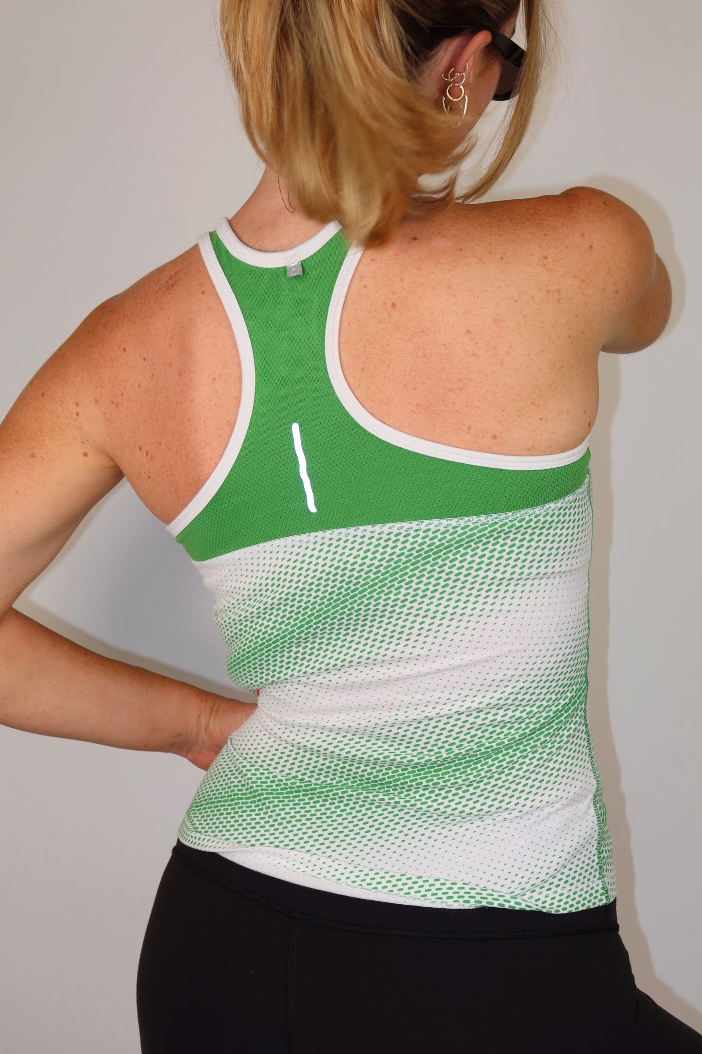 nike green and white top